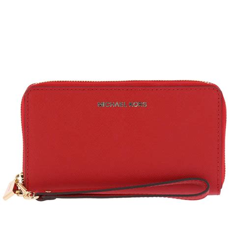 michael kors red leather wallet|Michael Kors small black wallet.